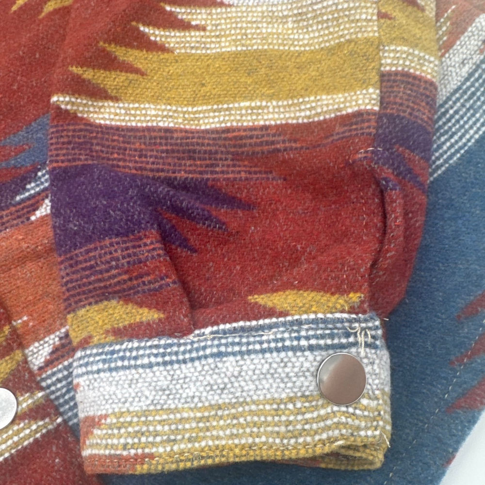 Aztec Pattern Lightweight Button Shirt Jacket Xl - image 7